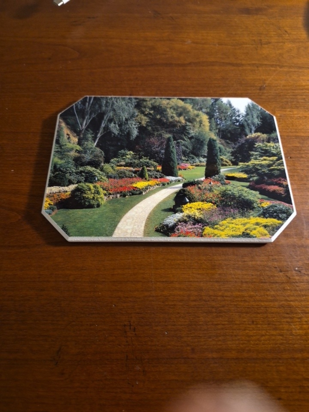 Two Vintage Scenic Garden Path Decorative Trivets From  Butchart Gardens